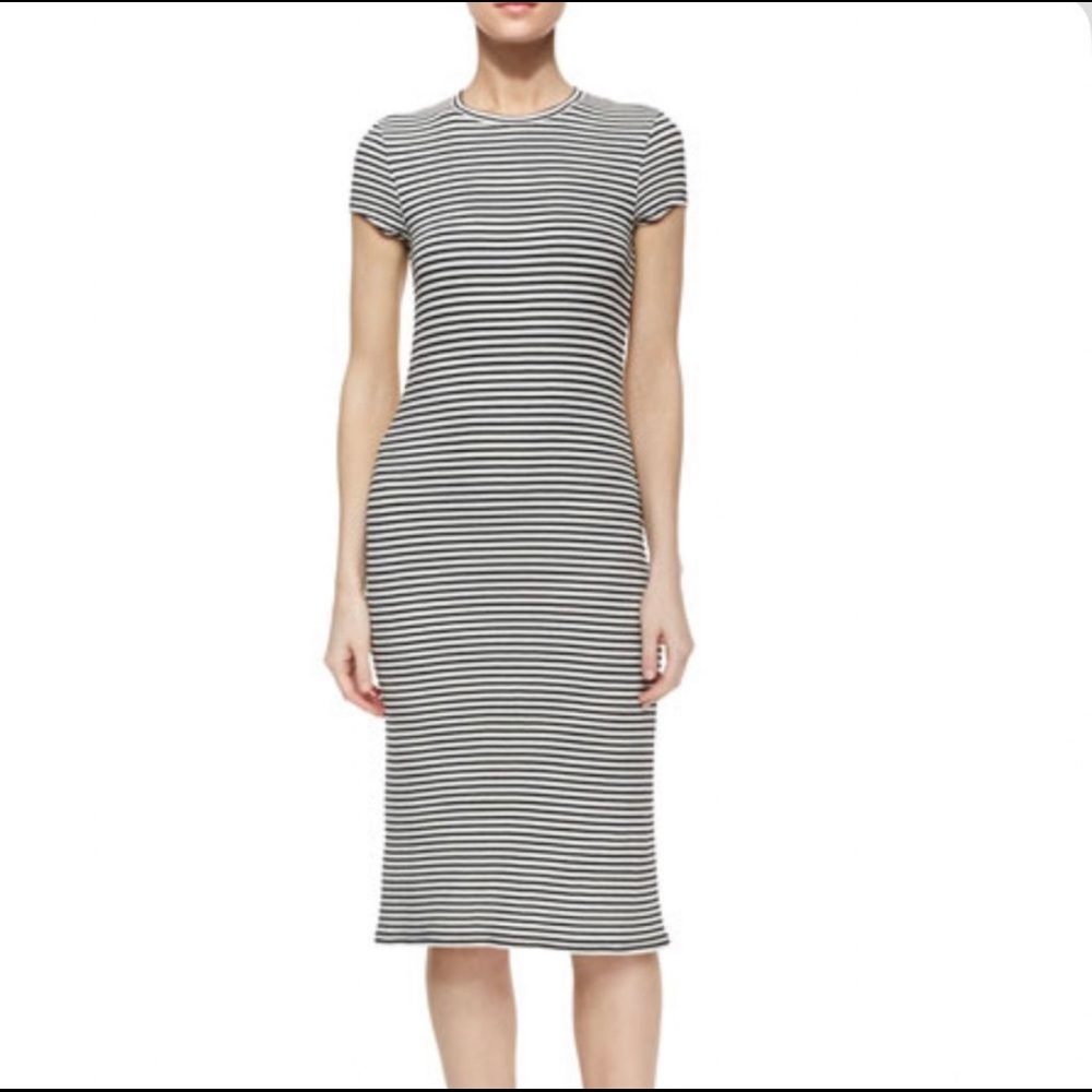 ATM Anthony Thomas Melillo Stretch Striped Midi Dress